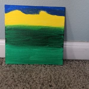 Yellow, green, and blue painting